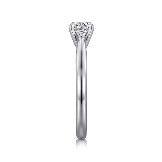 Gabriel & Co. Round Solitaire Semi-Mount Engagement Ring in 14K White Gold side profile