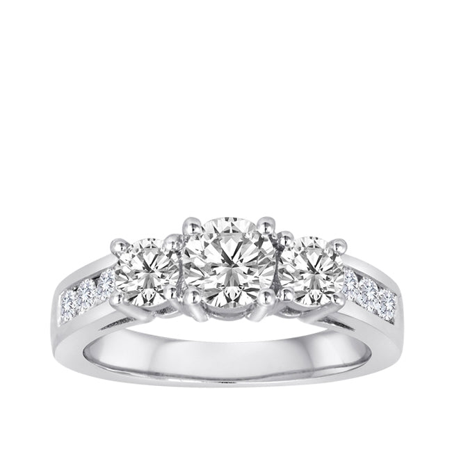 2 ct. tw. Round 3-Stone Diamond Anniversary Ring in 14K White Gold