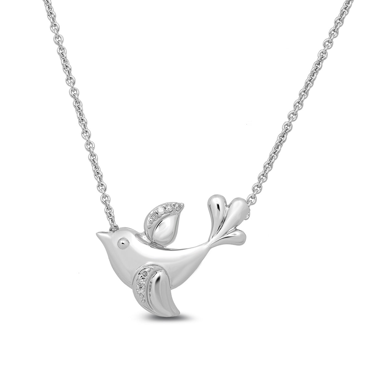 Hallmark Diamond Accent Dove Necklace in Sterling Silver