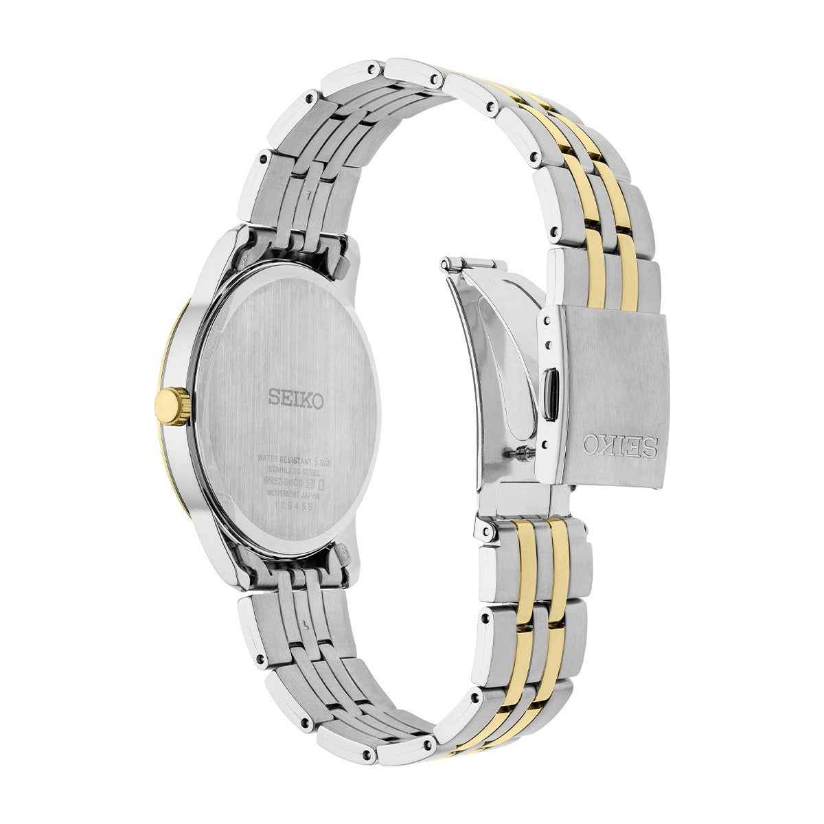 Seiko Men's Essential Quartz Two-Tone Stainless Steel Watch with White Dial
