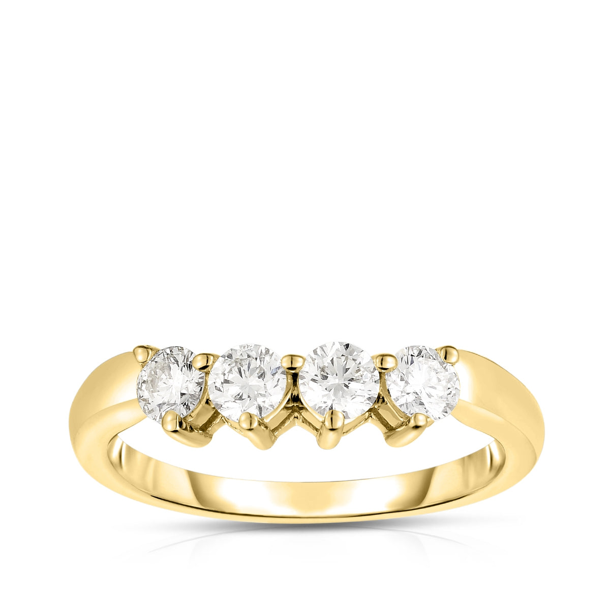 1 ct. tw. Round 3-Stone Diamond Semi-Mount Wedding Set in 14K Yellow Gold close-up detail