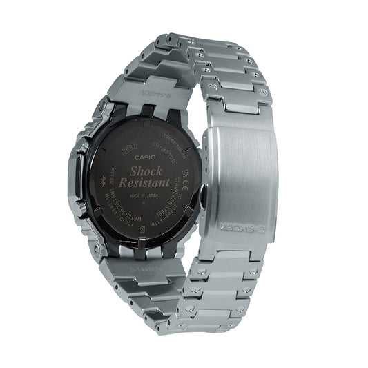 G-Shock Men's Full Metal Stainless Steel Watch with Black Dial front view