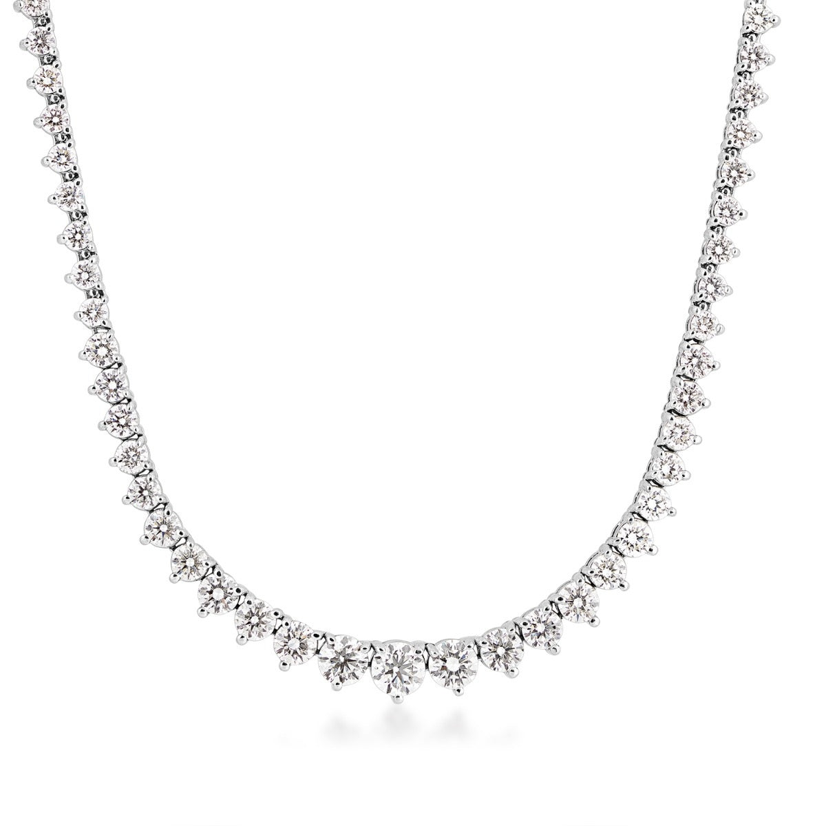 6 ct. tw. Round Diamond Martini Set Riviera Necklace in 14K White Gold