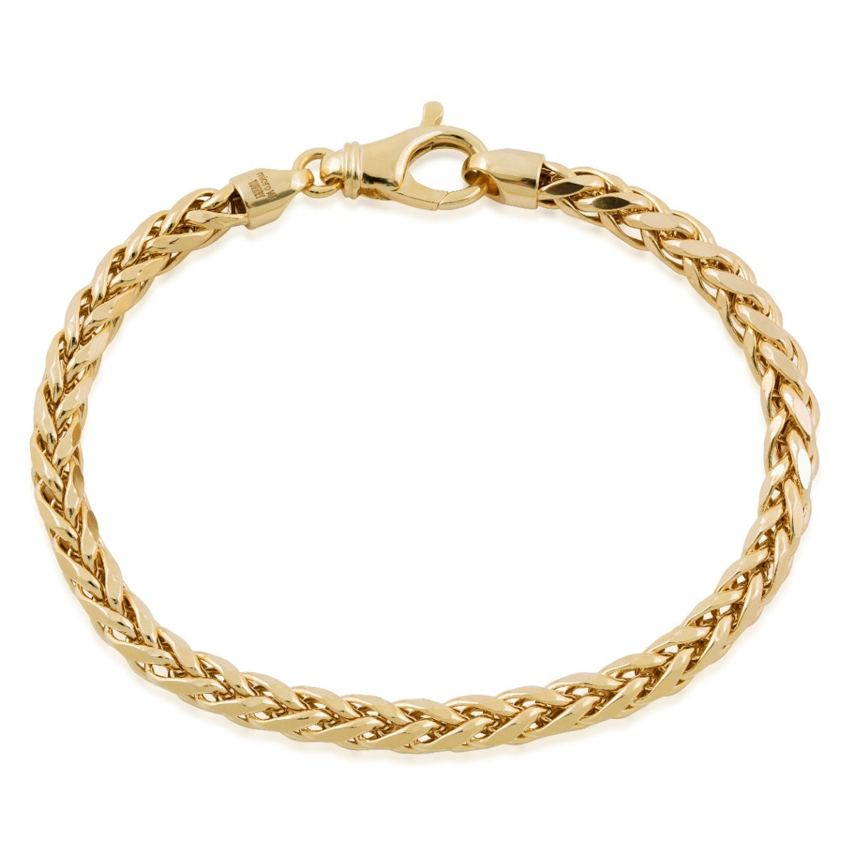 5.3mm 8-inch Semi-Solid Franco Chain Bracelet in 14K Yellow Gold