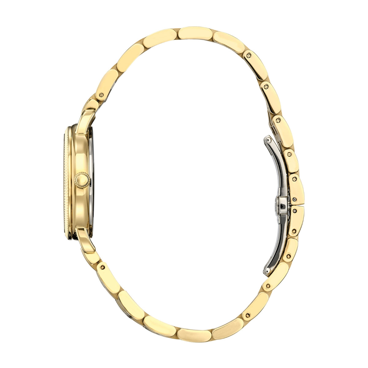 Citizen Ladies' Classic Coin Edge Gold-Tone Stainless Steel Watch with Silver Dial front view