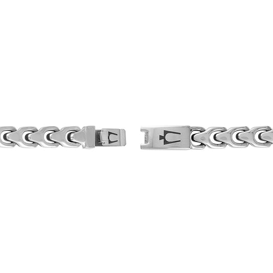 Bulova Men's 10mm 8.5-inch Link Bracelet in Stainless Steel front view
