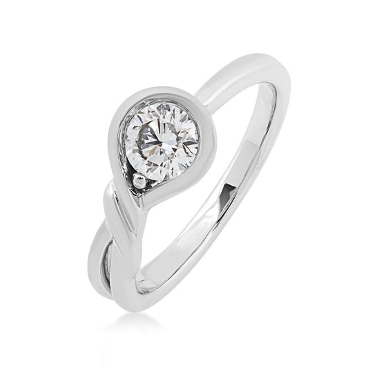 Infinite Love 1/2 ct. tw. Lab-Grown Round Diamond Twist Ring in 10K White Gold front view