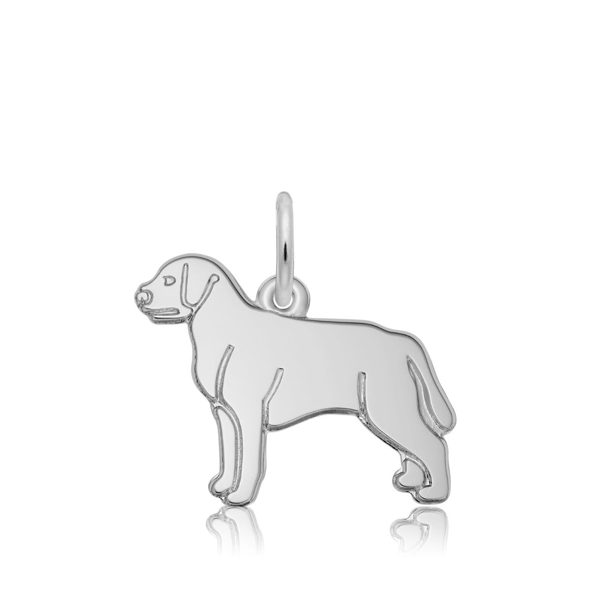 Flat Labrador Retriever Dog Charm in Sterling Silver