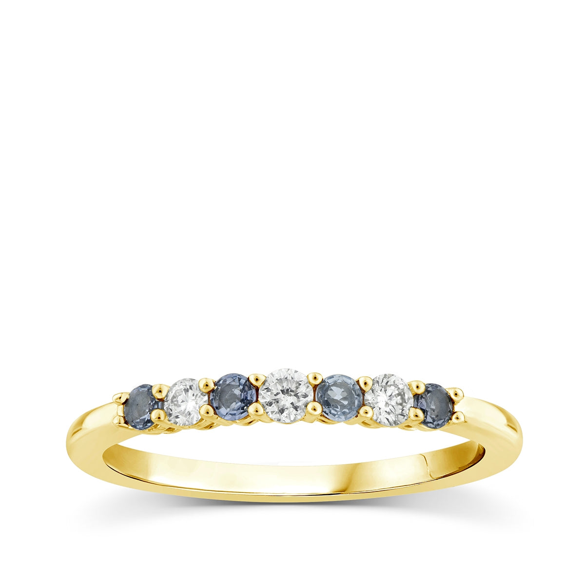Yogo Sapphire & 1/8 ct. tw. Diamond Ring in 14K Yellow Gold