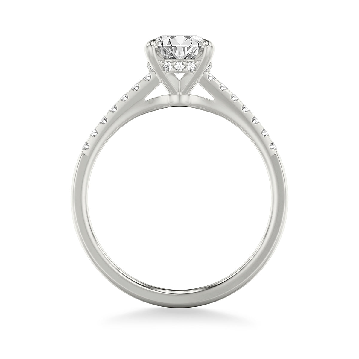 Goldman 1/6 ct. tw. Diamond Hidden Halo Semi-Mount Engagement Ring in 14K White Gold close-up detail