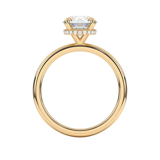 Goldman Diamond Accent Hidden Halo Semi-Mount Engagement Ring in 14K Yellow Gold close-up detail