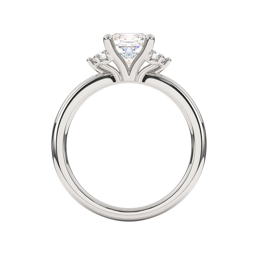 Goldman 1/7 ct. tw. Diamond Cushion Semi-Mount Engagement Ring in 14K White Gold close-up detail