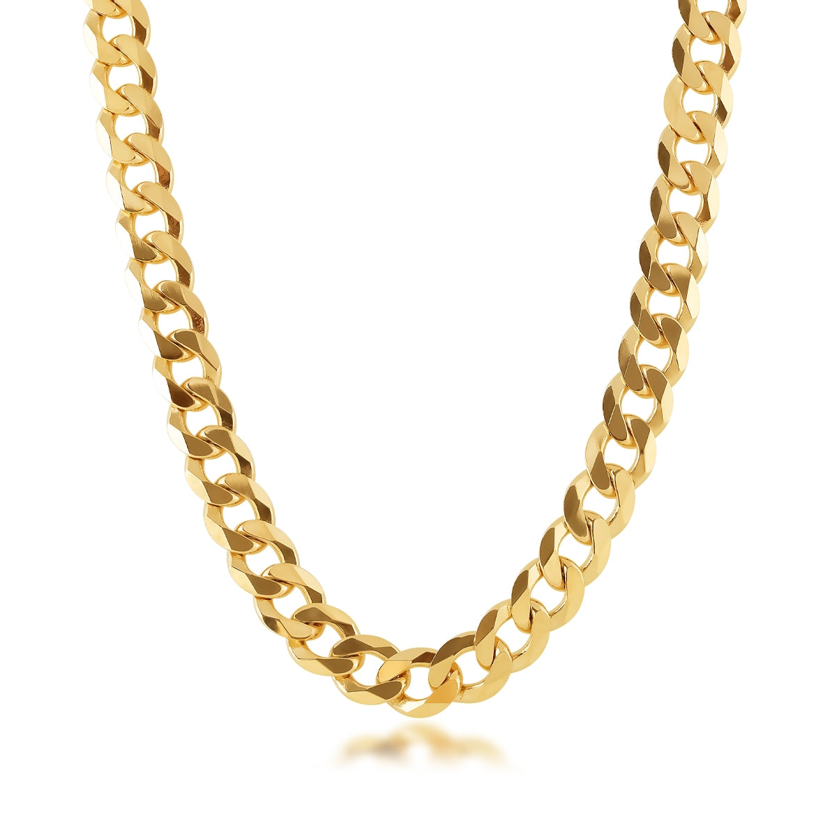 8mm 24-inch Solid Miami Cuban Chain in 14K Yellow Gold