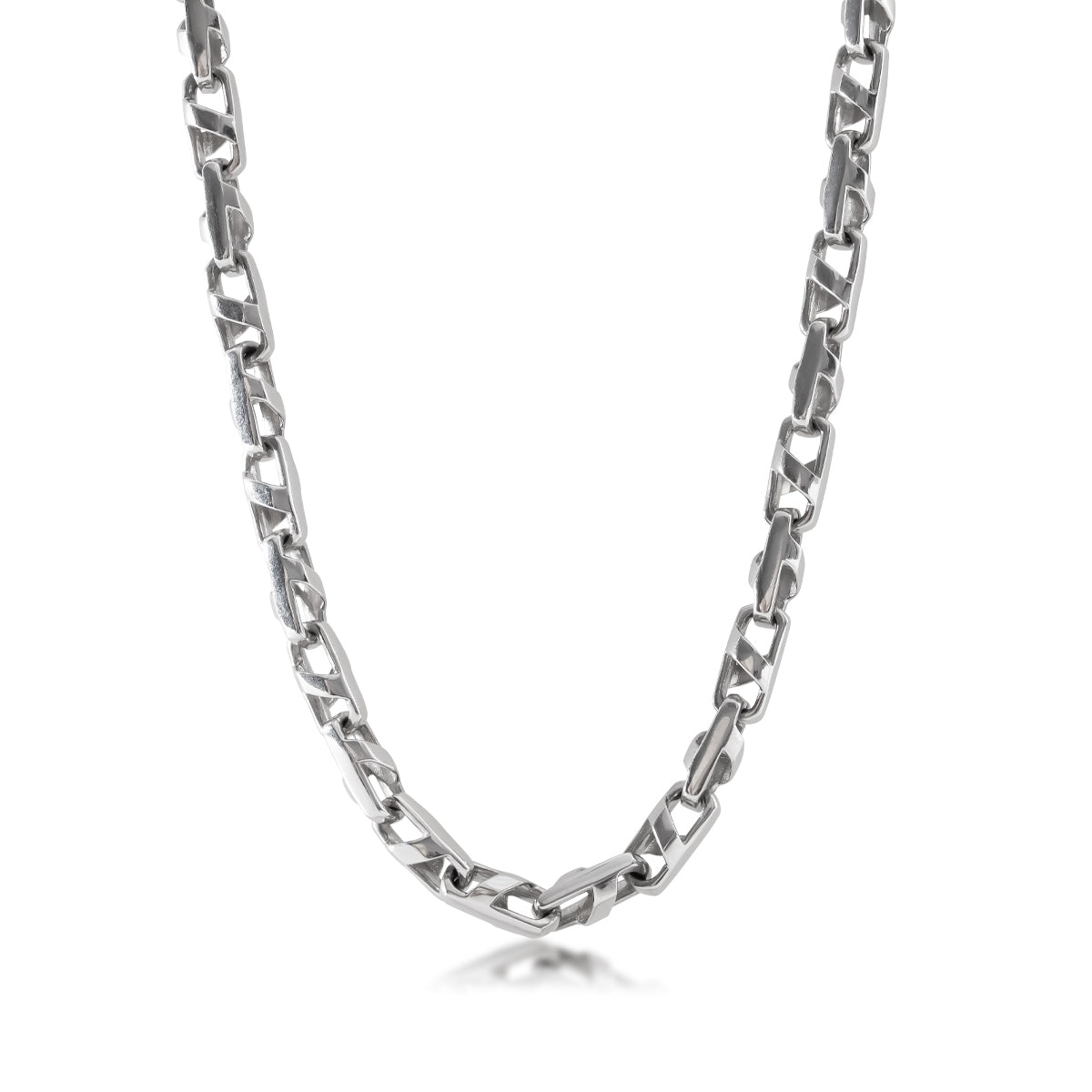 5.5mm 24-inch Solid Link Chain in 14K White Gold