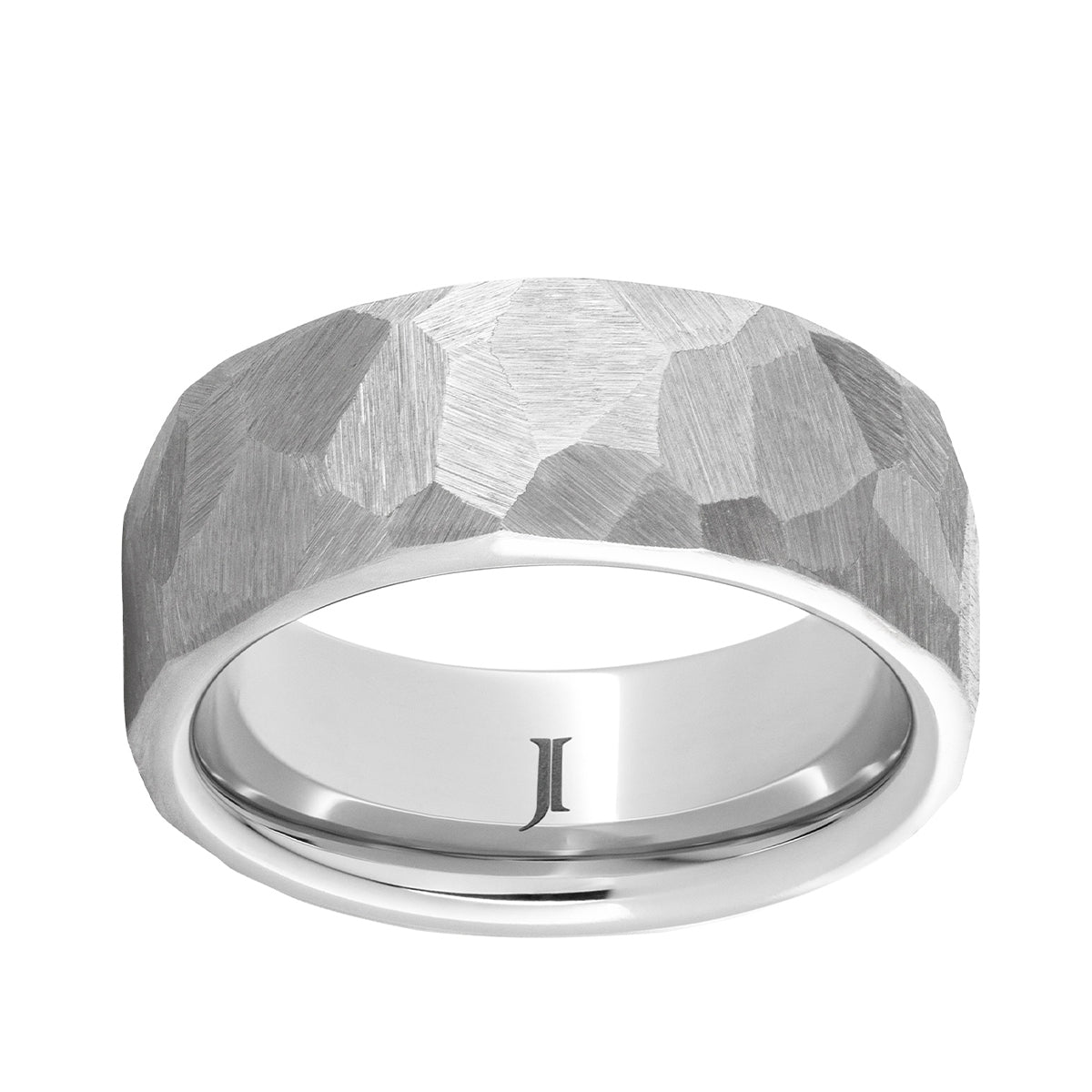 Men's Chiseled Hand Carved Wedding Ring in Serinium