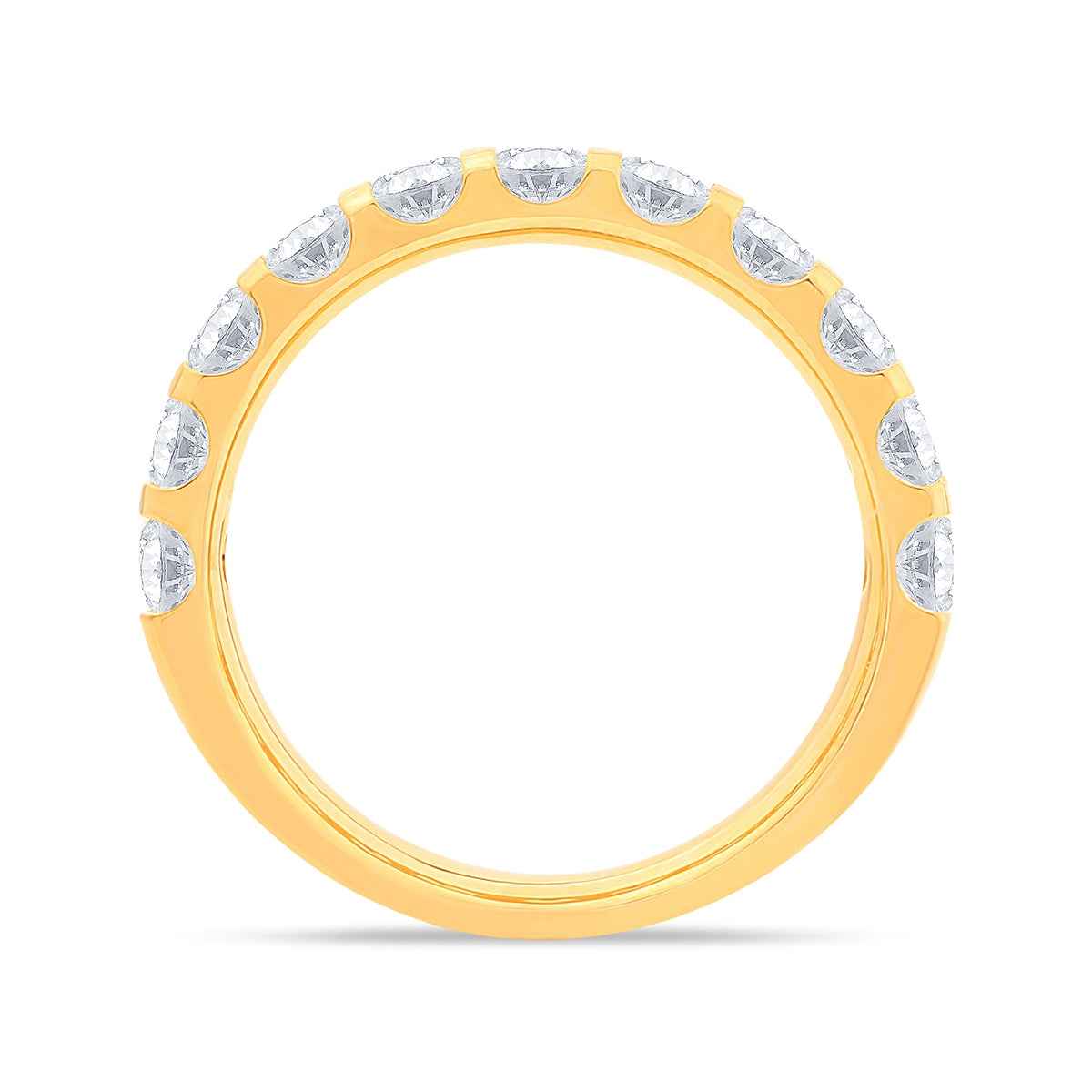1-1/2 ct. tw. 10-Stone Round Brilliant Diamond Anniversary Ring in 14K Yellow Gold close-up detail
