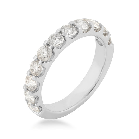 1-1/2 ct. tw. 11-Stone Diamond Anniversary Band in 14K White Gold front view