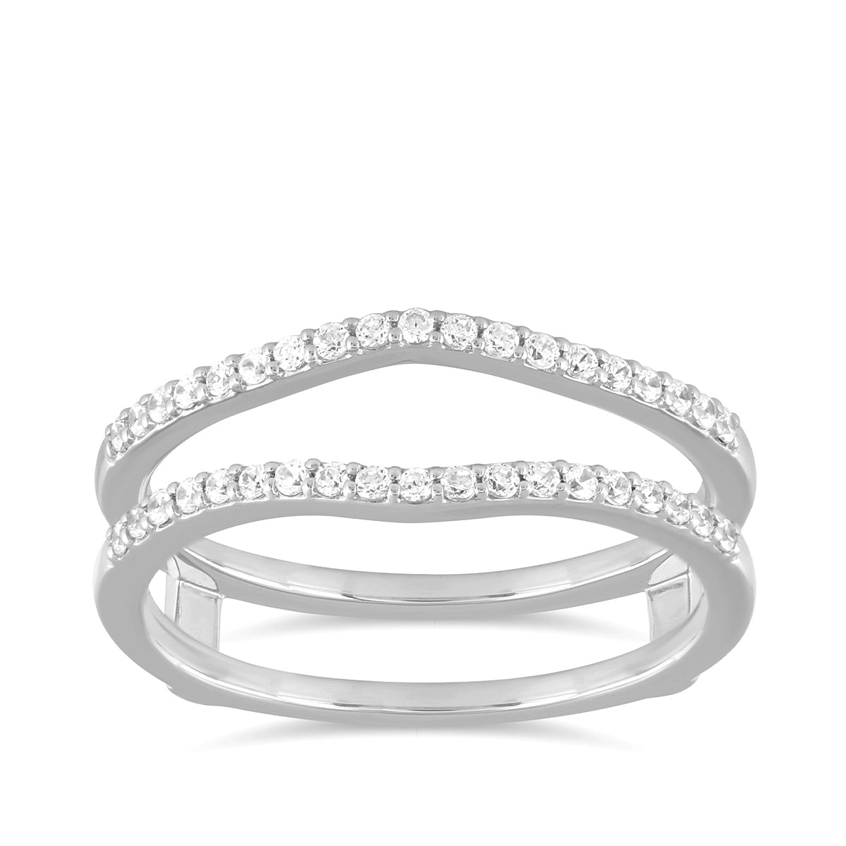 1/4 ct. tw. Diamond Contoured Ring Enhancer in 14K White Gold