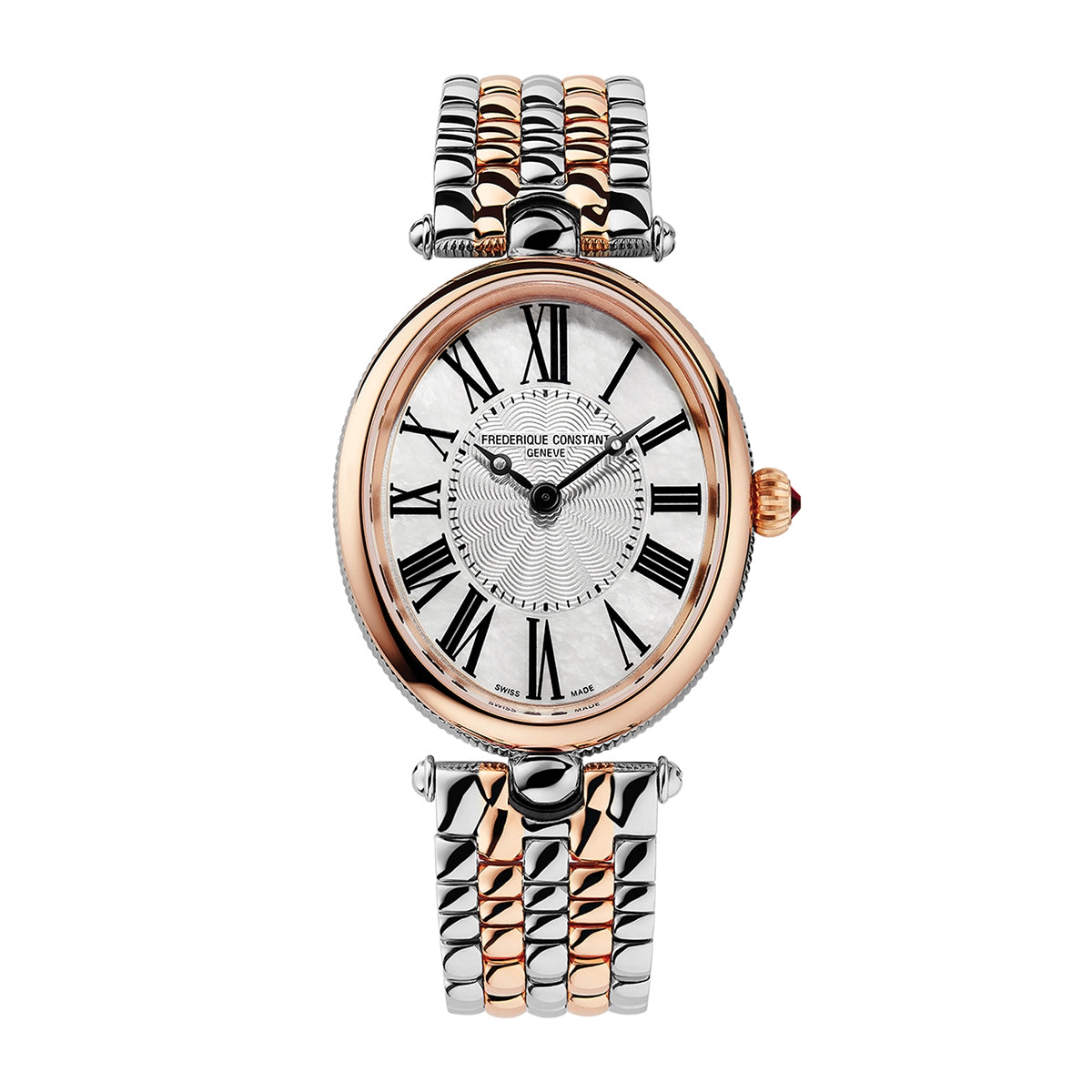 Frederique Constant Ladies' Art Deco Quartz Two-Tone Stainless Steel Watch with Silver Dial