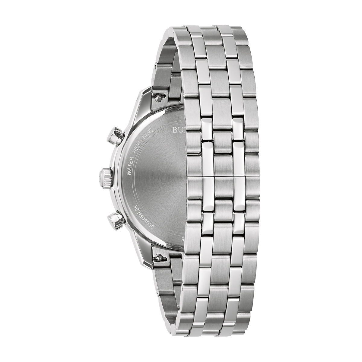 Bulova Men's Sutton Chronograph Quartz Stainless Steel Watch with Silver Dial front view