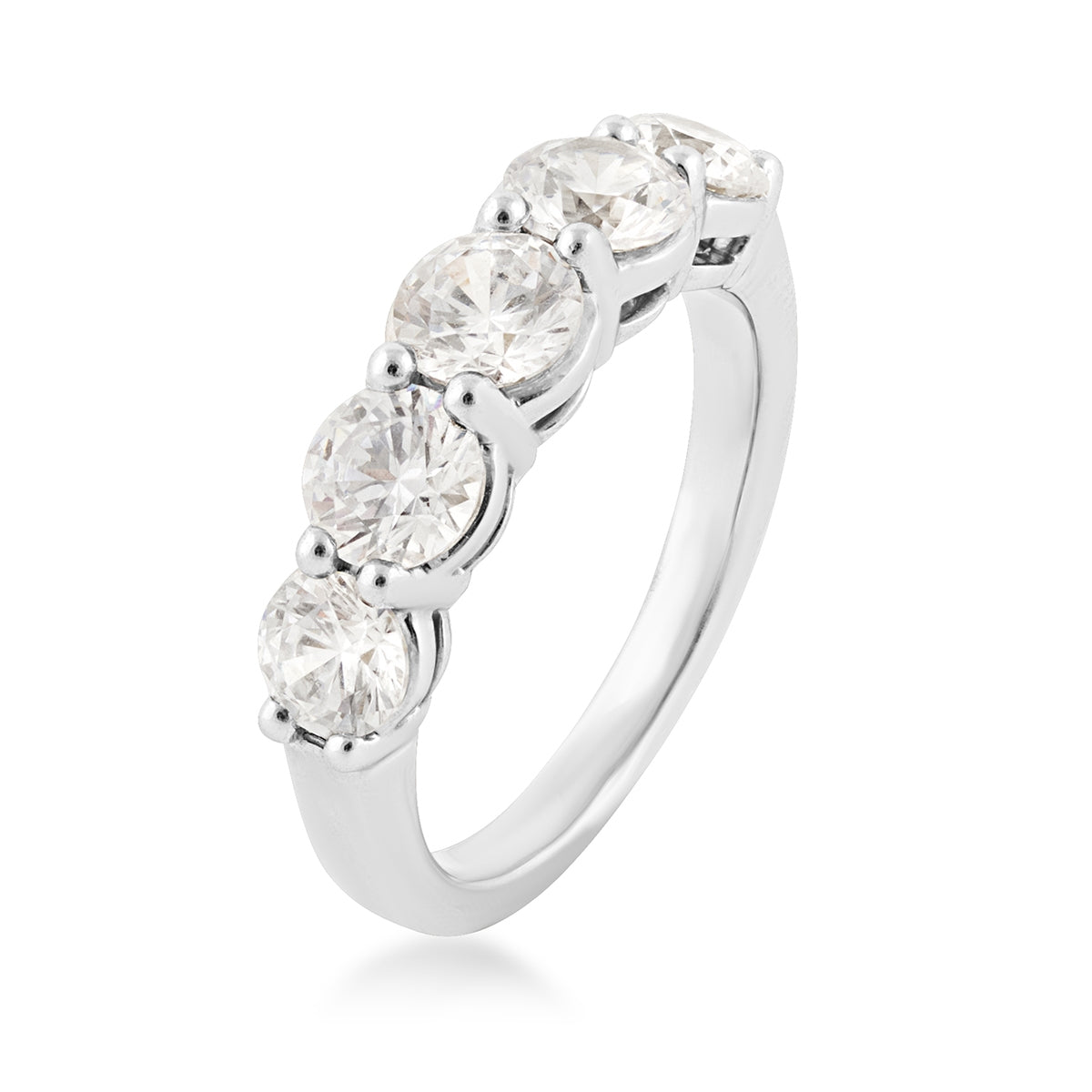 Adamante 2 ct. tw. Lab-Grown Round 5-Stone Diamond Anniversary Ring in 14K White Gold front view