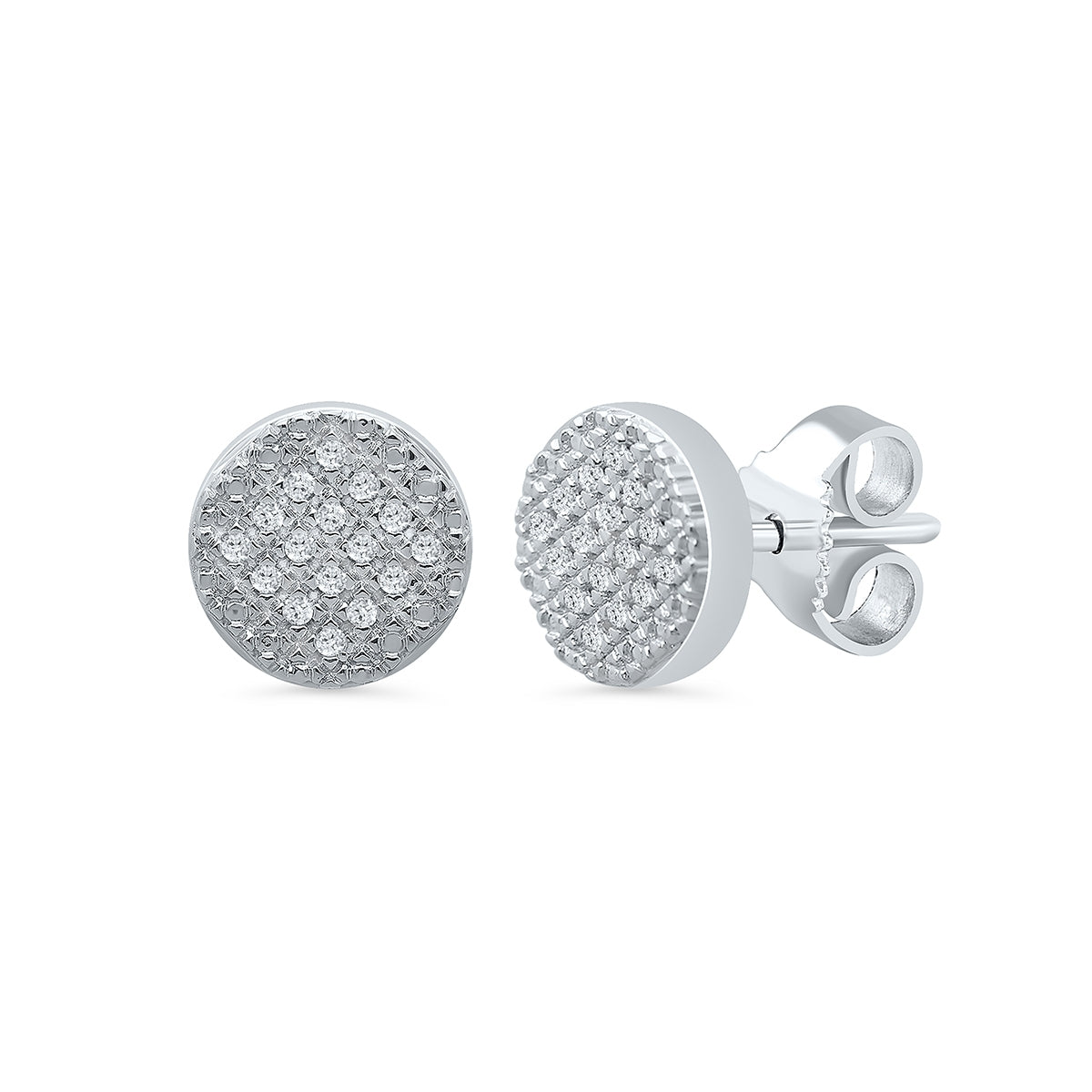 1/10 ct. tw. Men's Diamond Cluster Earrings in 10K White Gold