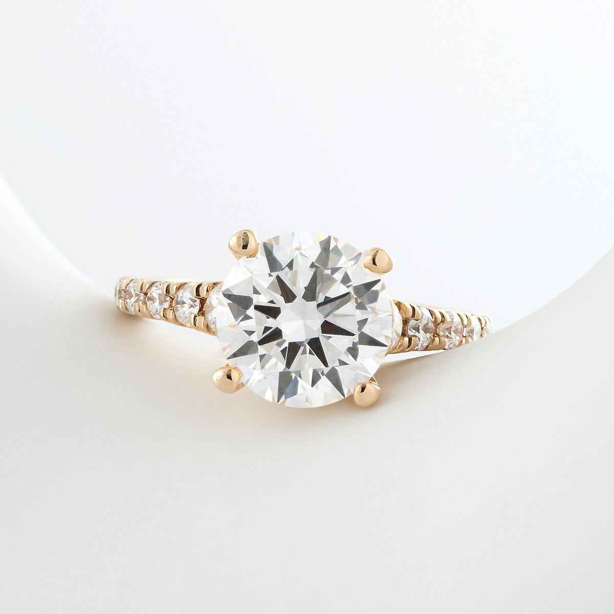 Adamante 3-1/2 ct. tw. Lab-Grown Round Brilliant Diamond Engagement Ring in 14K Yellow Gold side profile