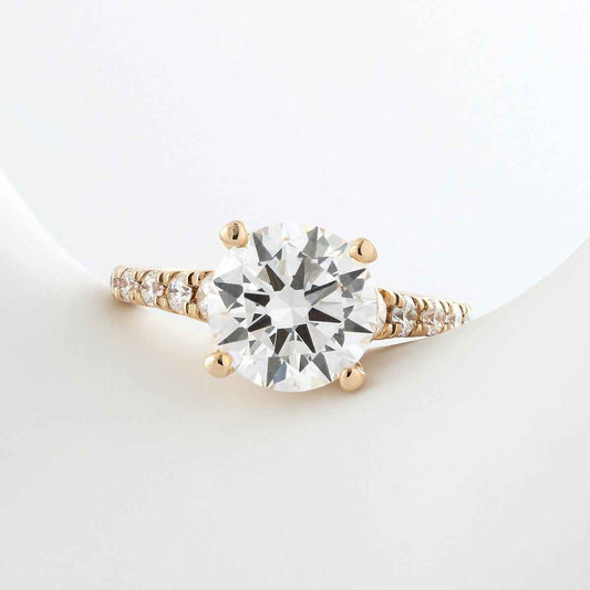 Adamante 3-1/2 ct. tw. Lab-Grown Round Brilliant Diamond Engagement Ring in 14K Yellow Gold side profile