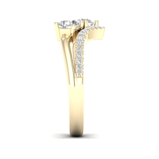 Adamante x 2BeLoved 1 ct. tw. Lab-Grown Diamond Anniversary Ring in 14K Yellow Gold side profile