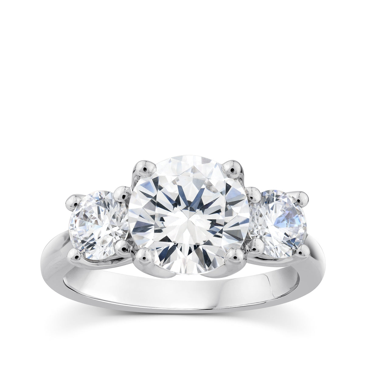 Adamante 3 ct. tw. Lab-Grown Round Brilliant 3-Stone Diamond Engagement Ring in 14K White Gold