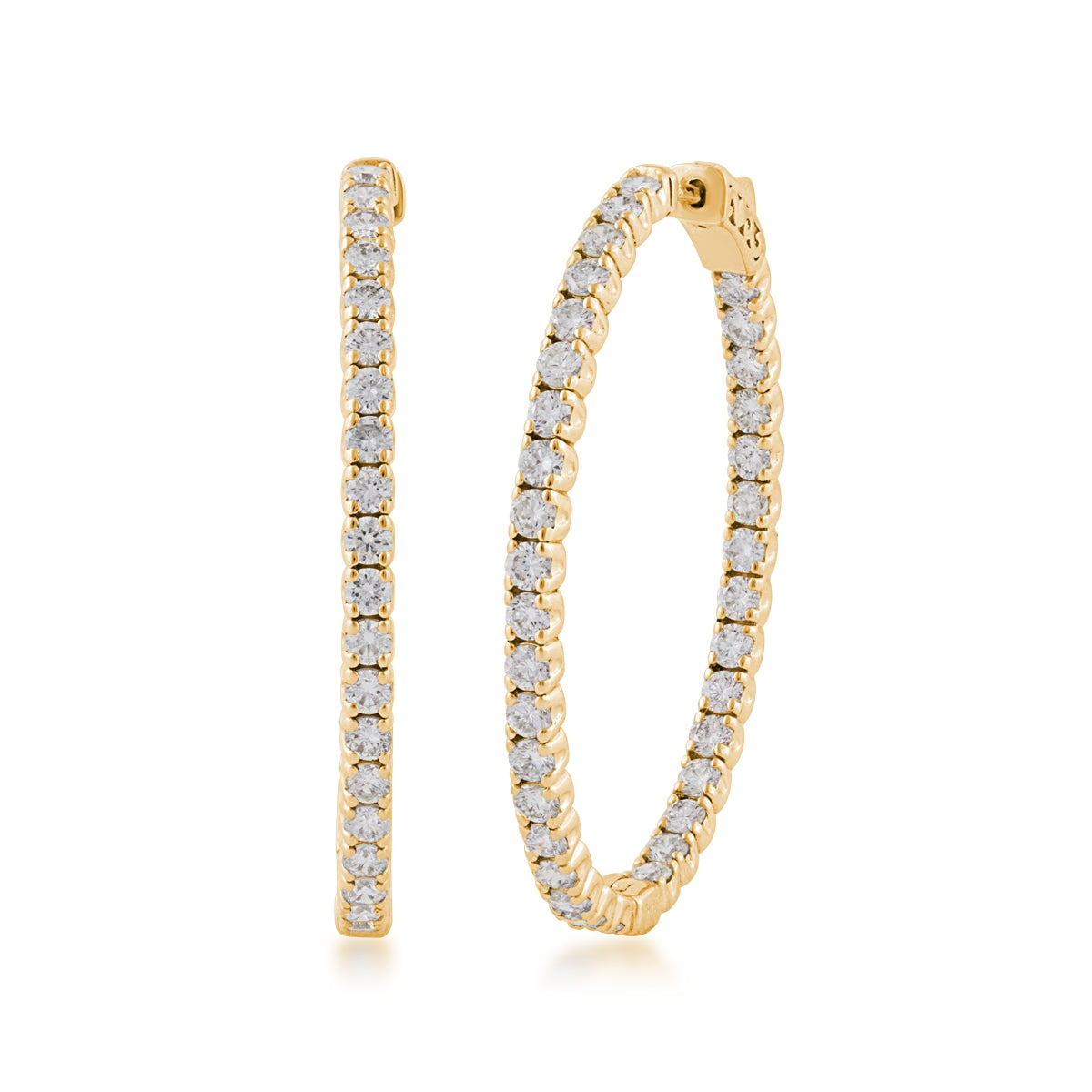 4-3/4 ct. tw. Diamond Inside Out Hoop Earrings in 14K Yellow Gold