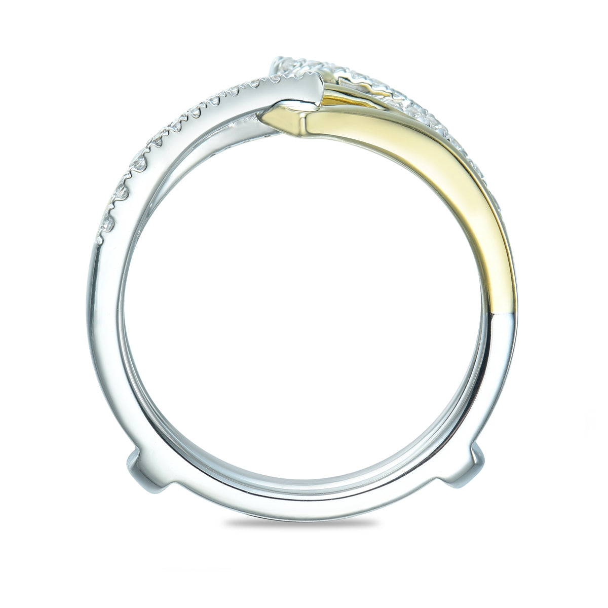 1/5 ct. tw. Diamond Linked Ring Enhancer in 14K White & Yellow Gold close-up detail