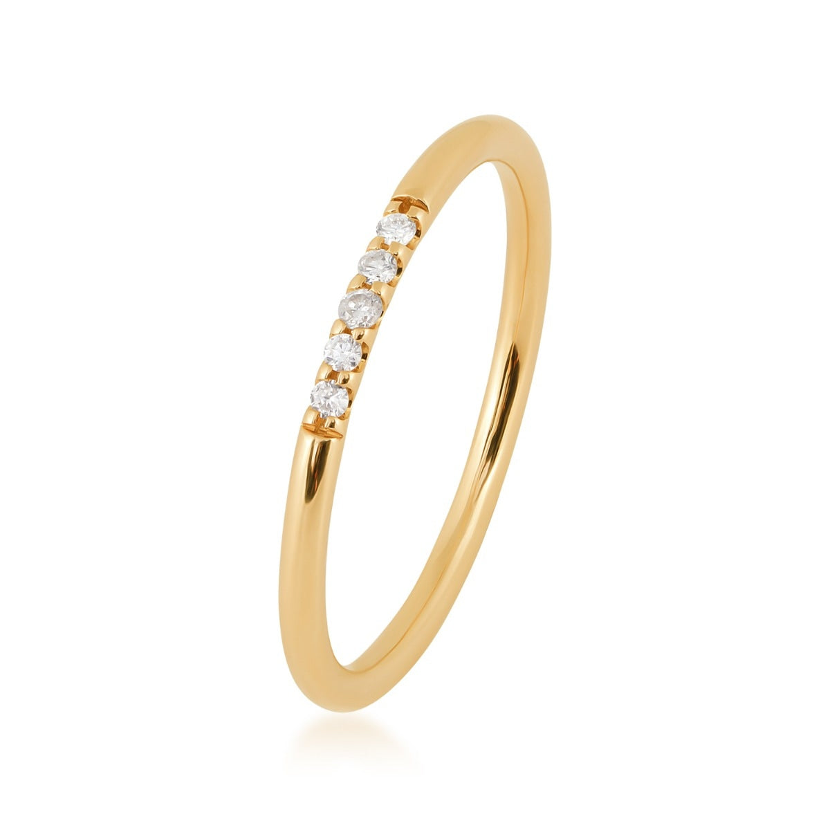 Perfect Match Diamond Accent Anniversary Ring in 10K Yellow Gold front view