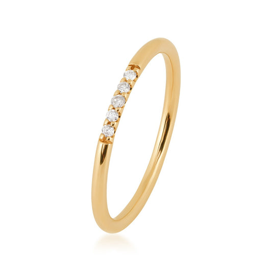 Perfect Match Diamond Accent Anniversary Ring in 10K Yellow Gold front view