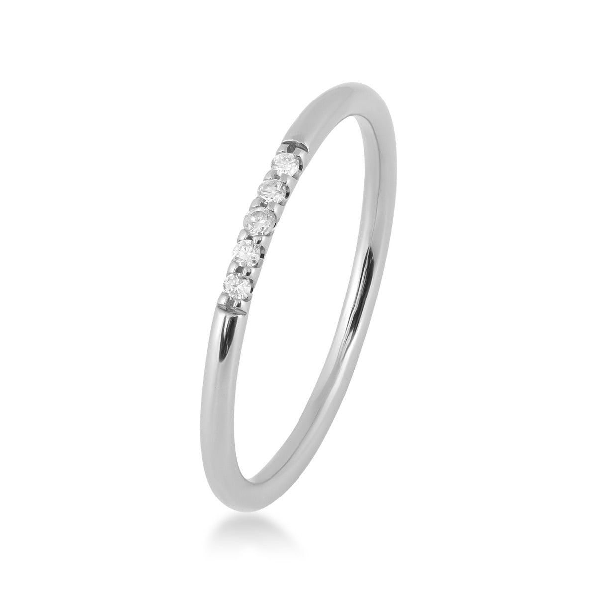 Perfect Match Diamond Accent Anniversary Ring in 10K White Gold front view