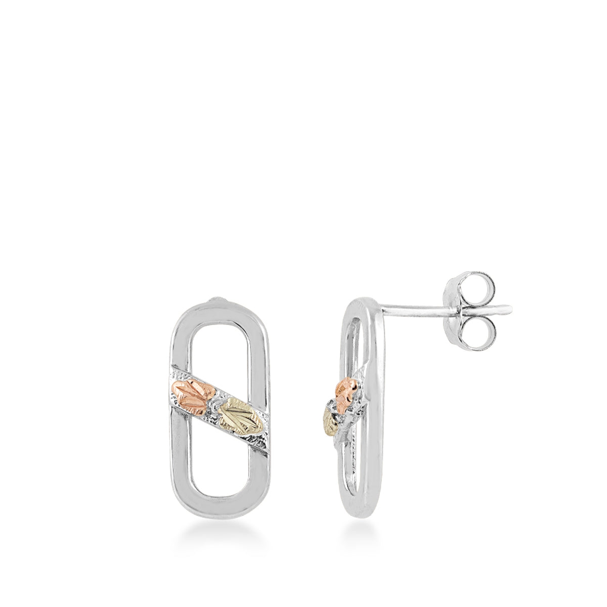 Black Hills Gold Paperclip Earrings in Sterling Silver