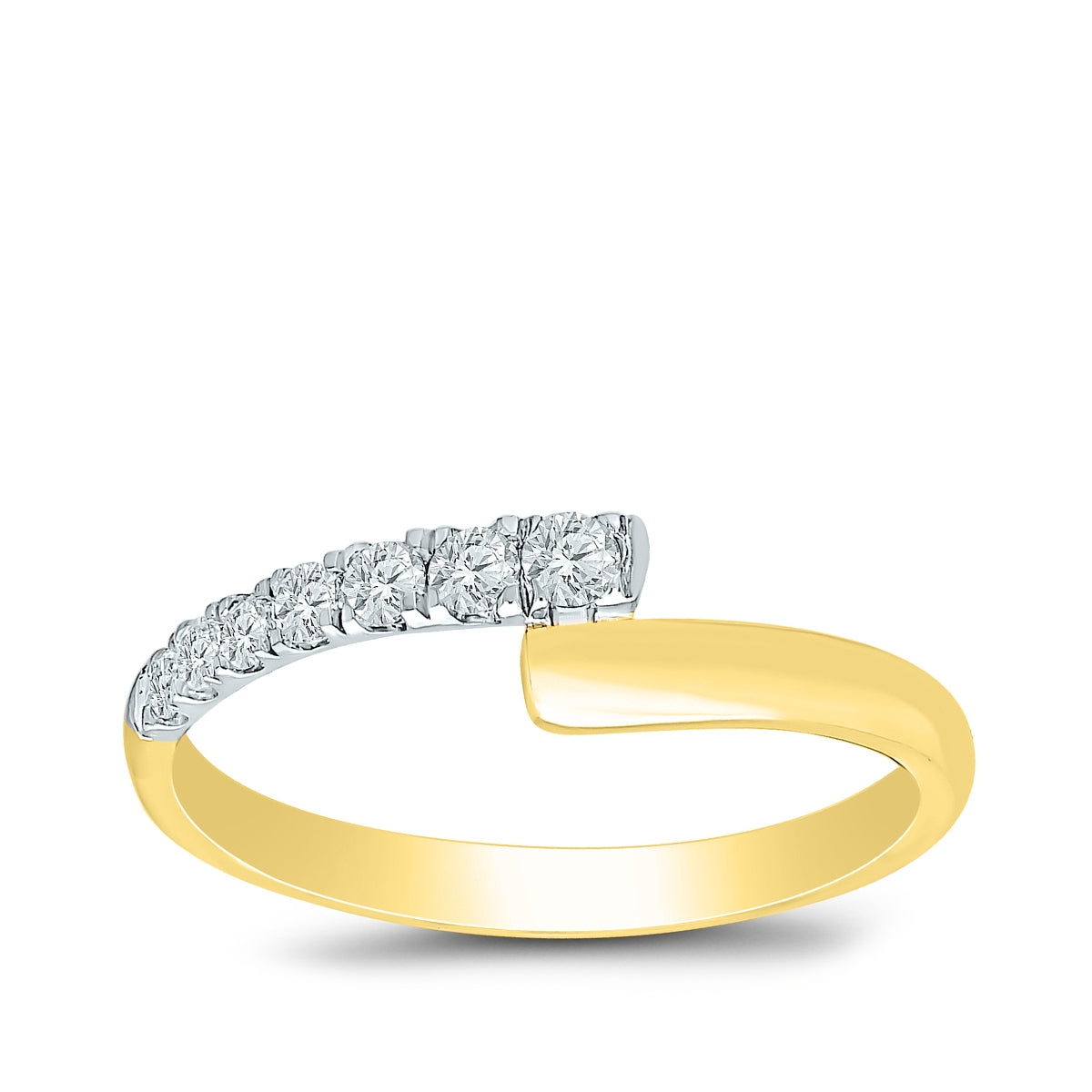 Journey 1/4 ct. tw. Diamond Bypass Ring in 10K Yellow & White Gold