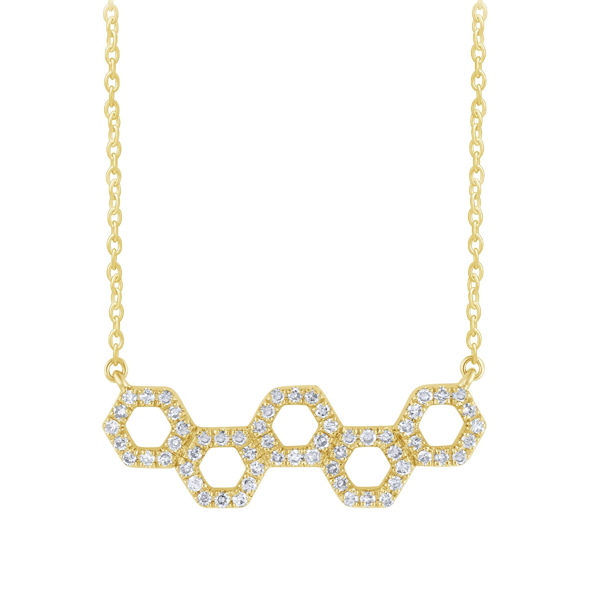 1/4 ct. tw. Diamond Honeycomb Necklace in 10K Yellow Gold