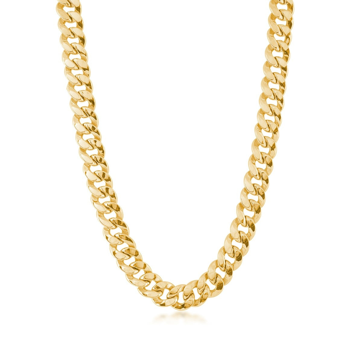 7.3mm 22-inch Semi-Solid Miami Cuban Chain in 10K Yellow Gold