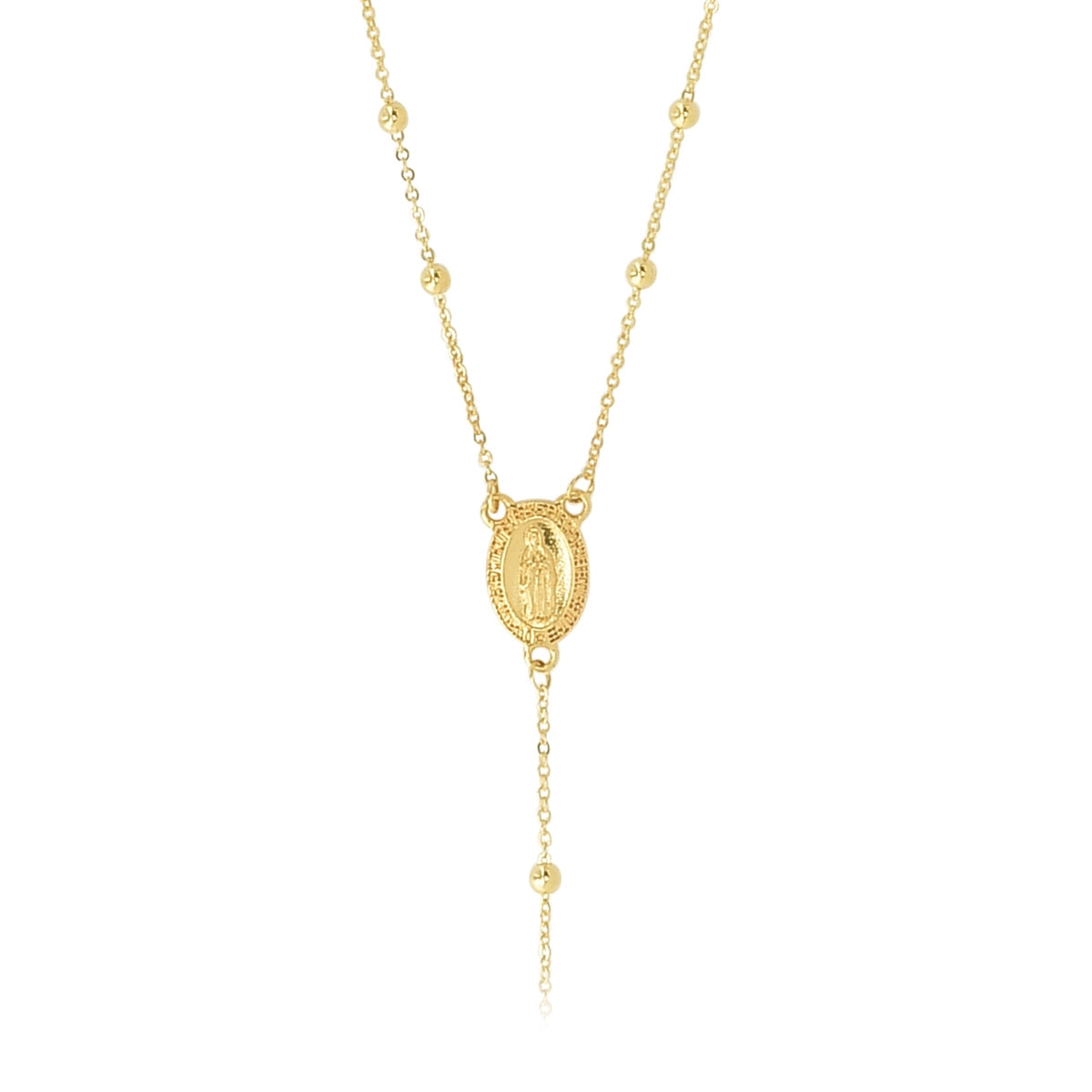 Cross Y Necklace in 14K Yellow Gold close-up detail