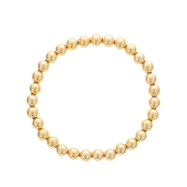 6mm 14K Yellow Gold Filled Bead Stretch Bracelet