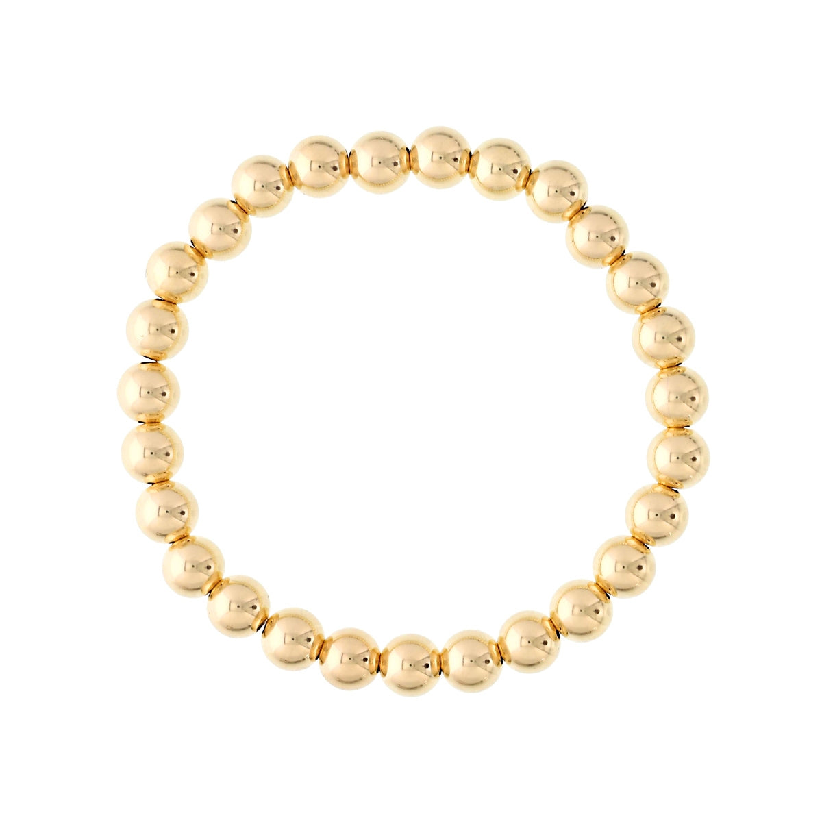 7mm 14K Yellow Gold Filled Bead Stretch Bracelet