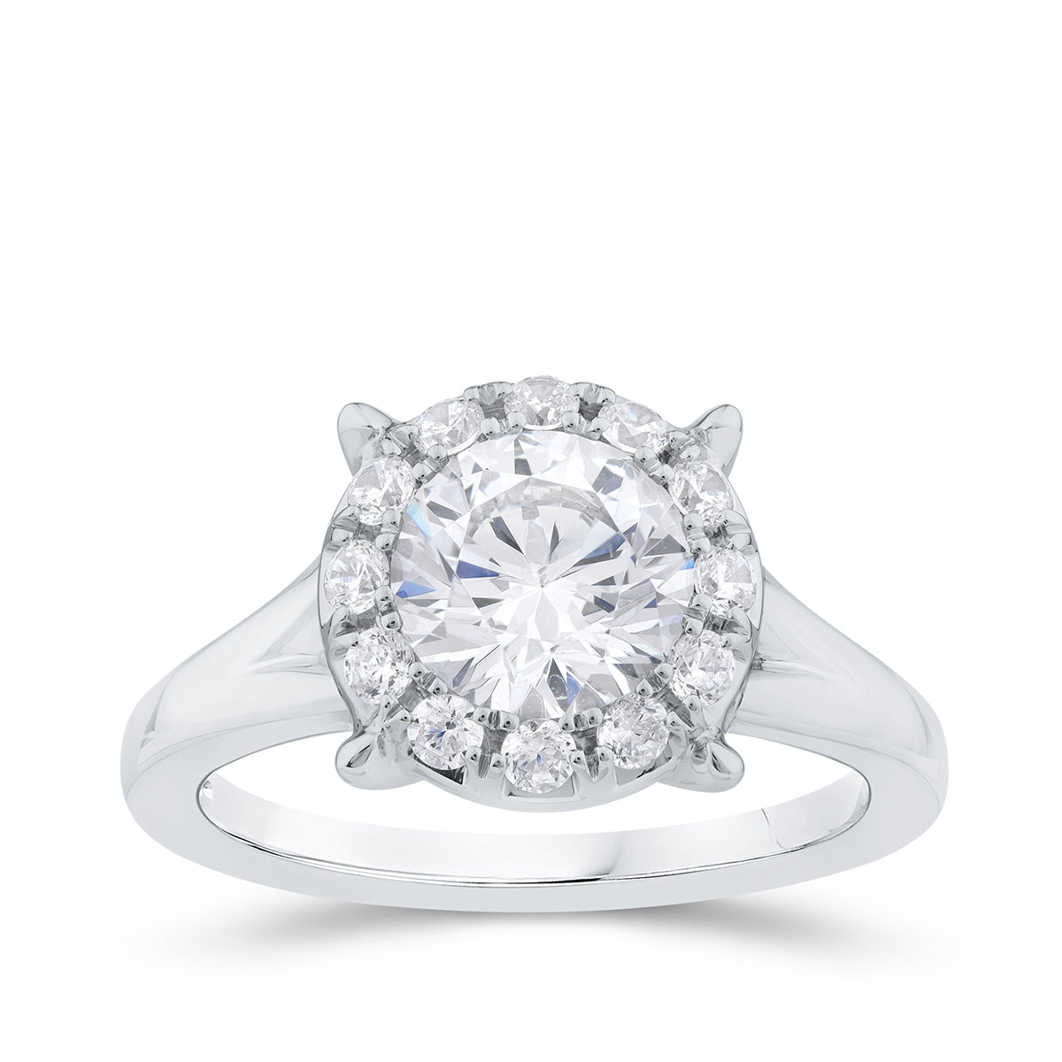 Adamante 2 ct. tw. Lab-Grown Round Brilliant Diamond Halo Engagement Ring in 14K White Gold (2)