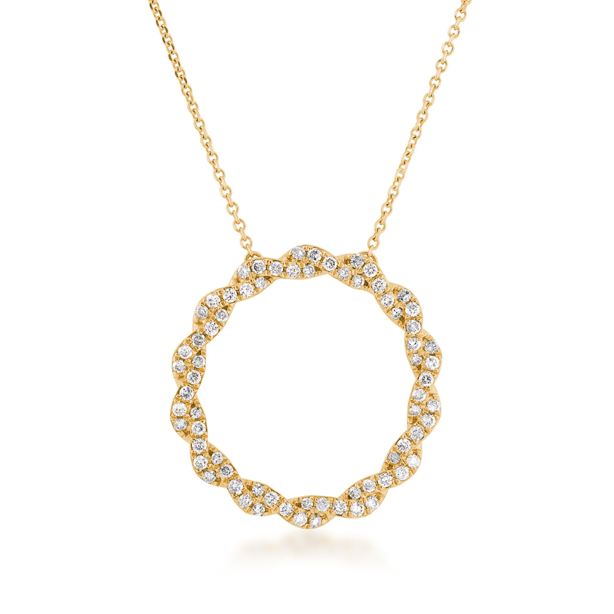 1/2 ct. tw. Diamond Twist Circle Pendant in 10K Yellow Gold