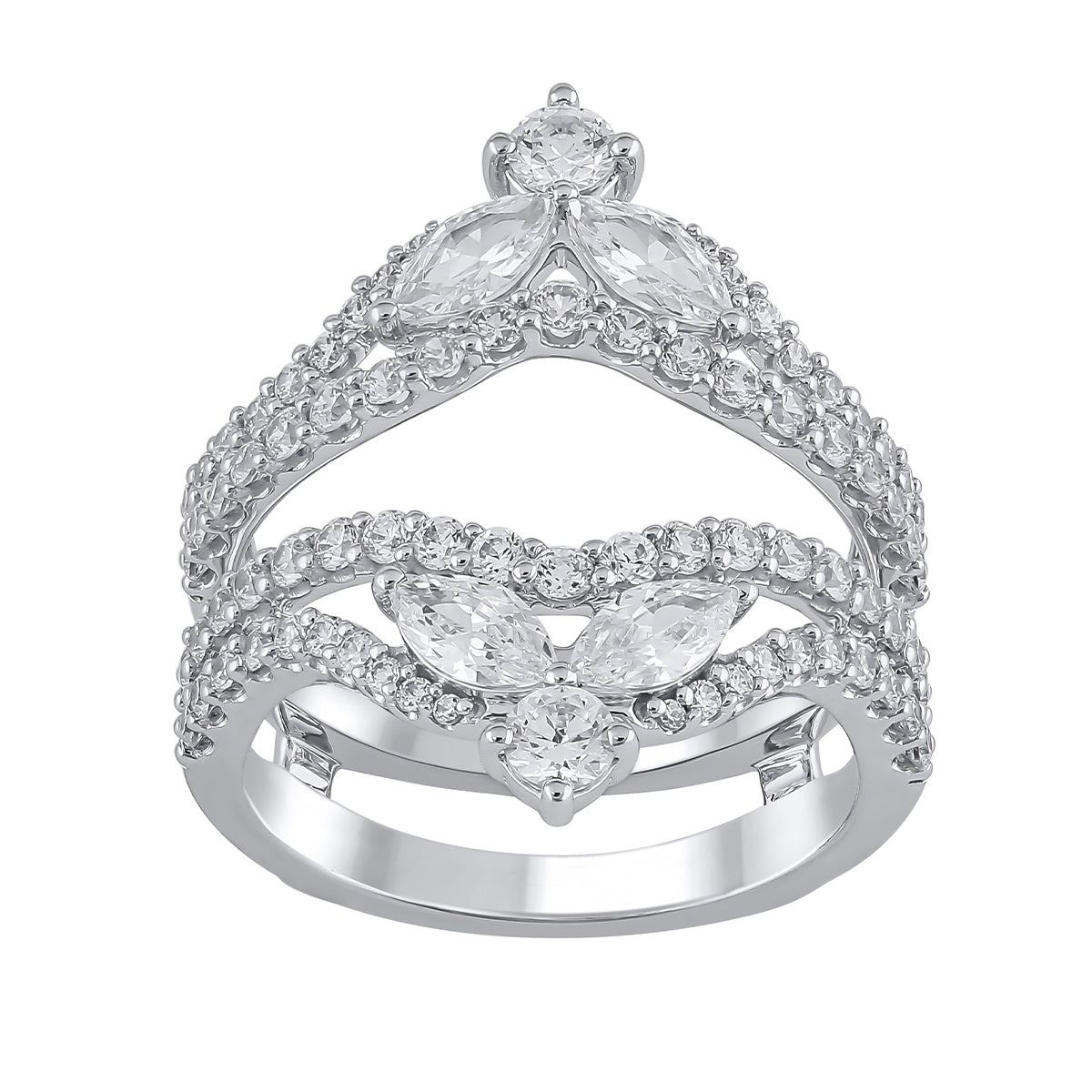 Adamante 2 ct. tw. Lab-Grown Round & Marquise Diamond Ring Enhancer in 14K White Gold