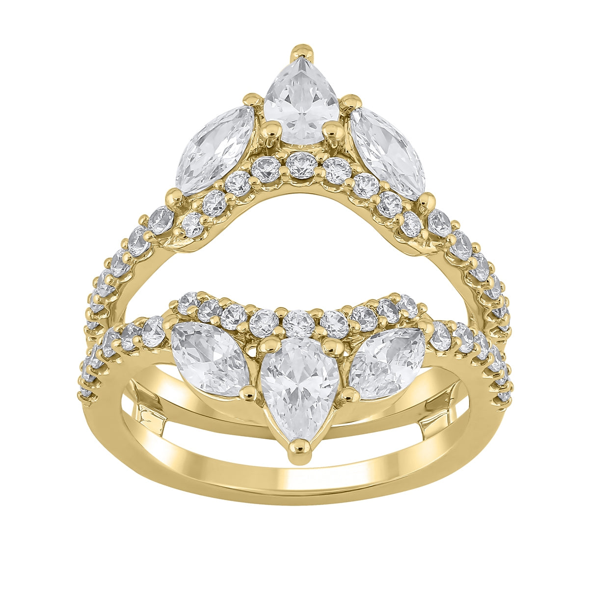 Adamante 2 ct. tw. Lab-Grown Pear & Marquise Diamond Ring Enhancer in 14K Yellow Gold