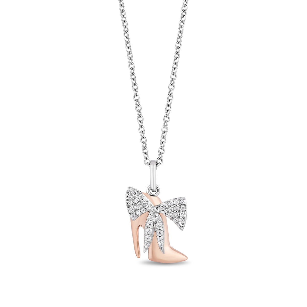 Enchanted Disney Vault Cruella 1/7 ct. tw. Diamond Heel Pendant in Sterling Silver & 10K Pink Gold