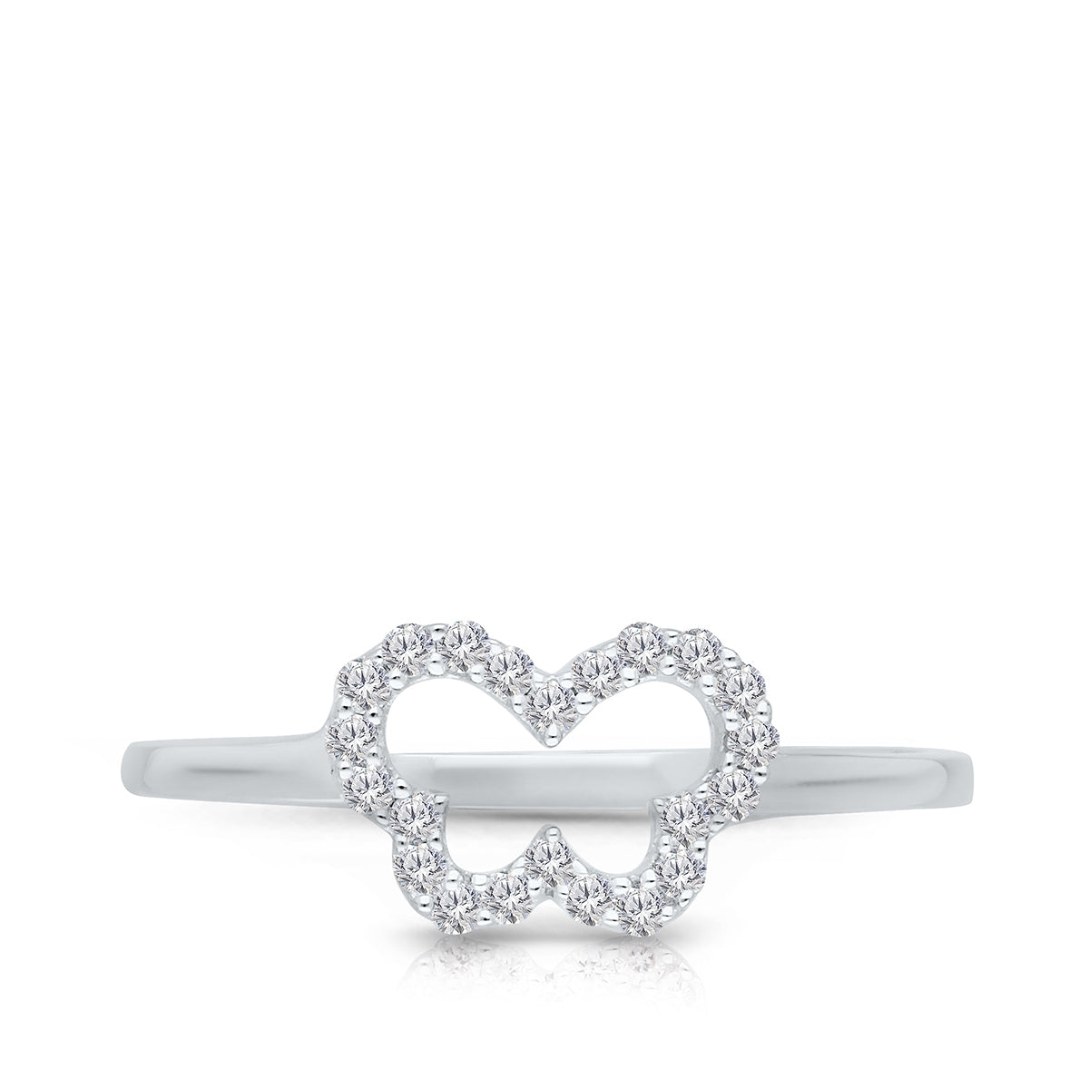 Kallati 1/7 ct. tw. Diamond Open Butterfly Ring in 14K White Gold side profile