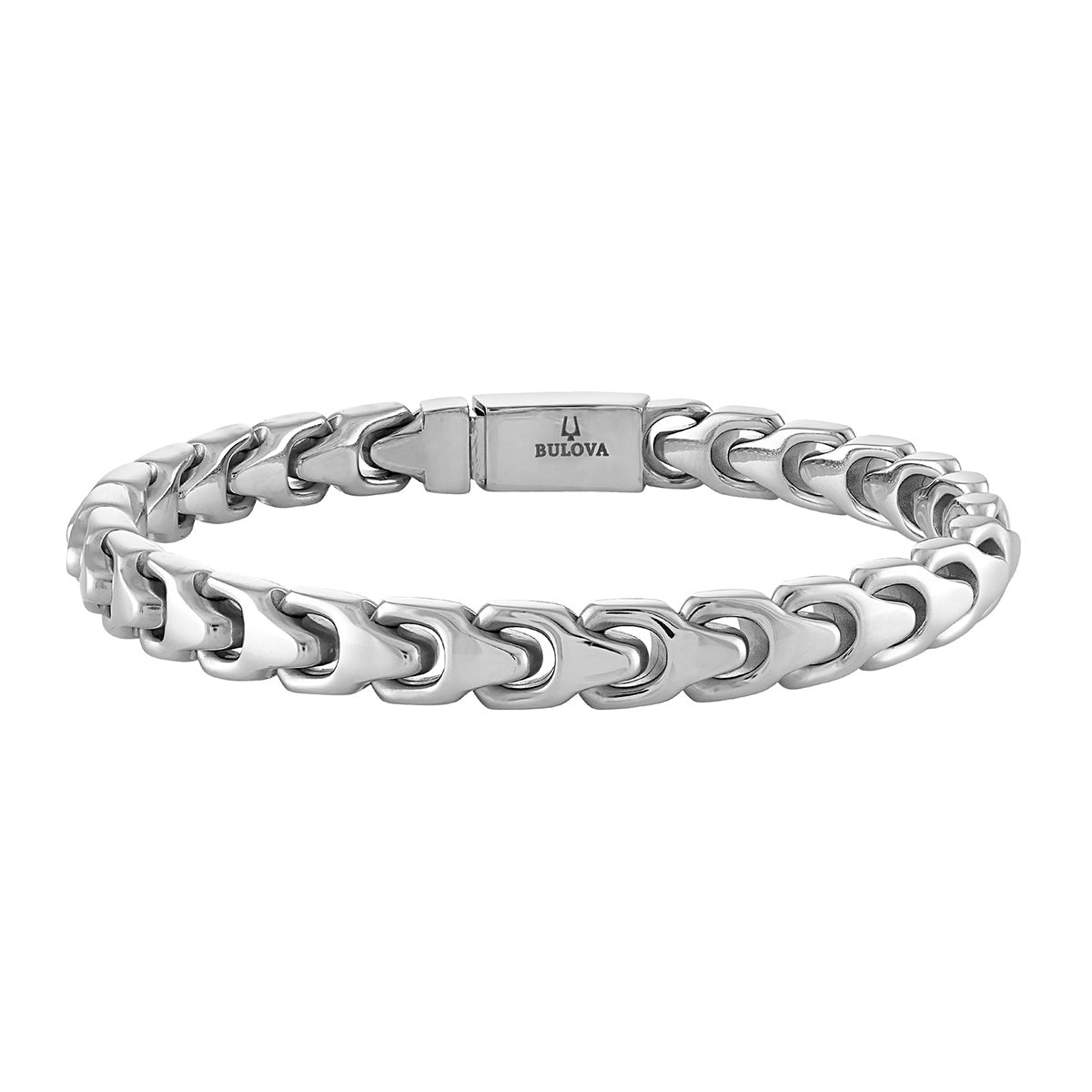 Bulova Men's 8mm 8.5-inch Link Bracelet in Stainless Steel