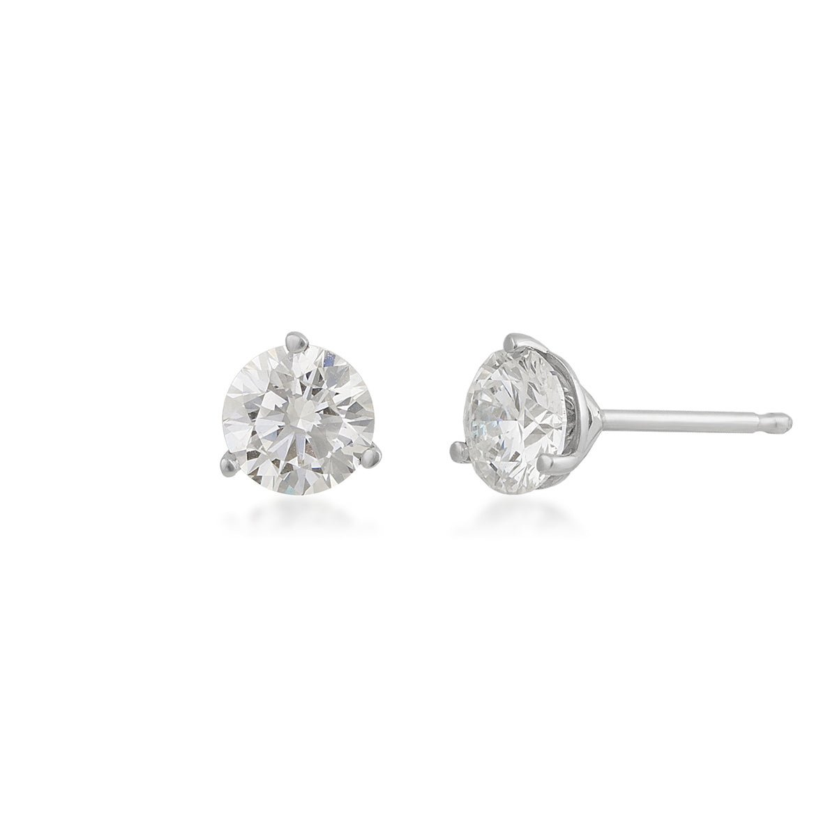 Adamante 3/4 ct. tw. Lab-Grown Round Brilliant Diamond Solitaire Earrings in 14K White Gold
